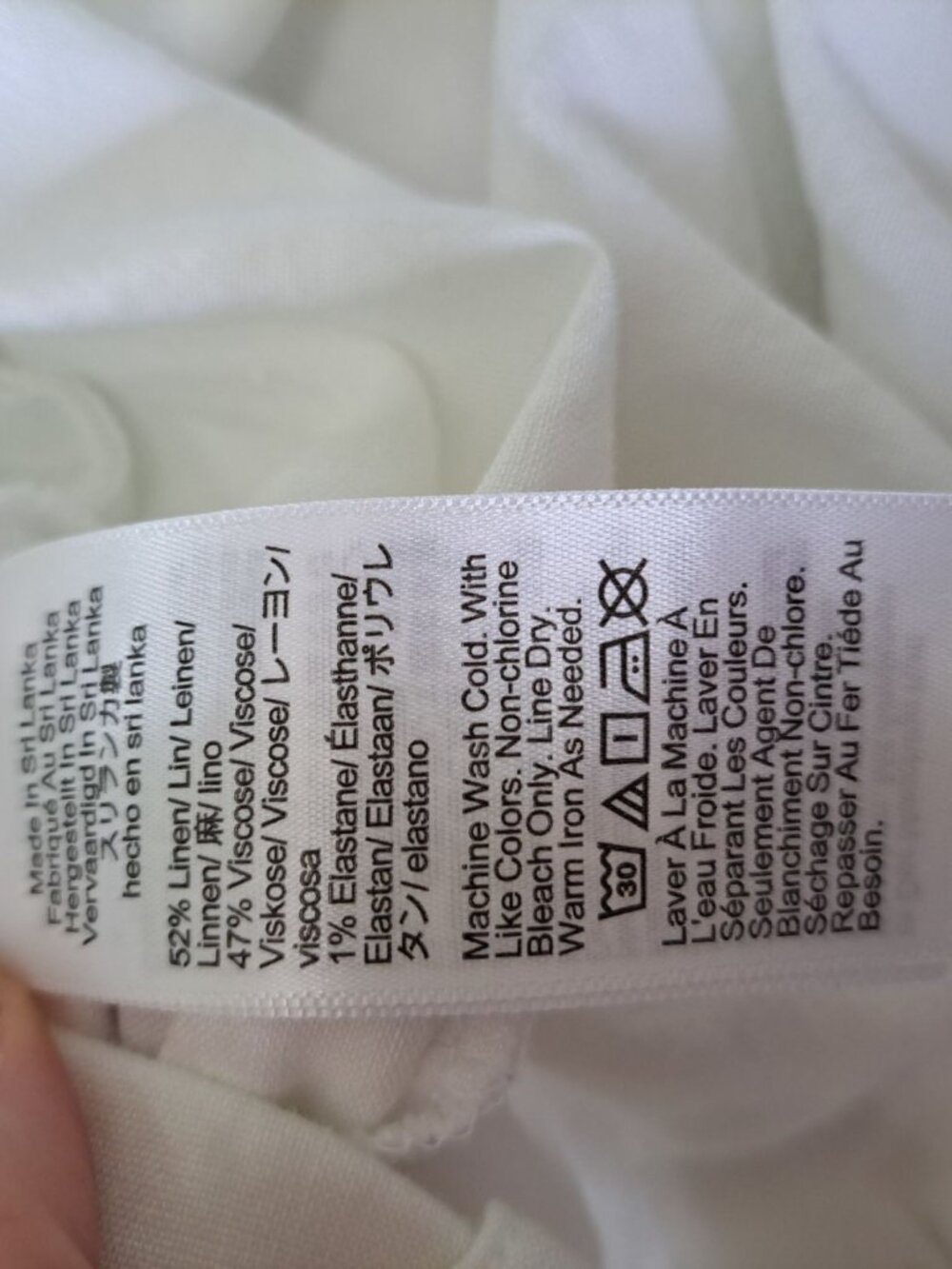 J. Crew White Linen Bld Wide-Leg Pants 10 Women's Flowy Summer Vacation Beach - Picture 12 of 13